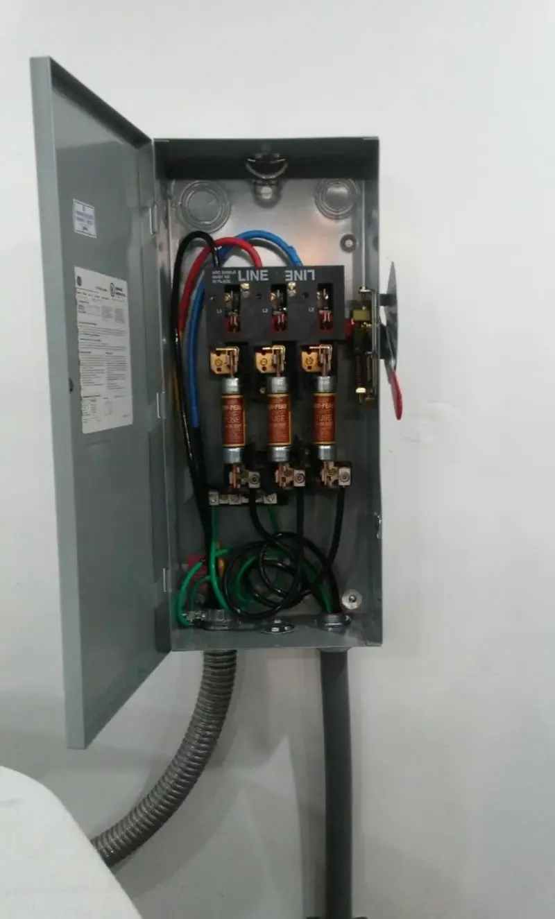 Three-phase disconnect switch installed for Electrical Wiring & Rewiring in Boonville